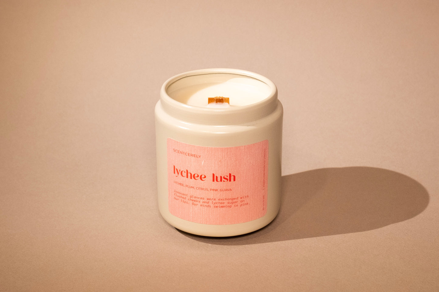 lychee lush wood wick candle