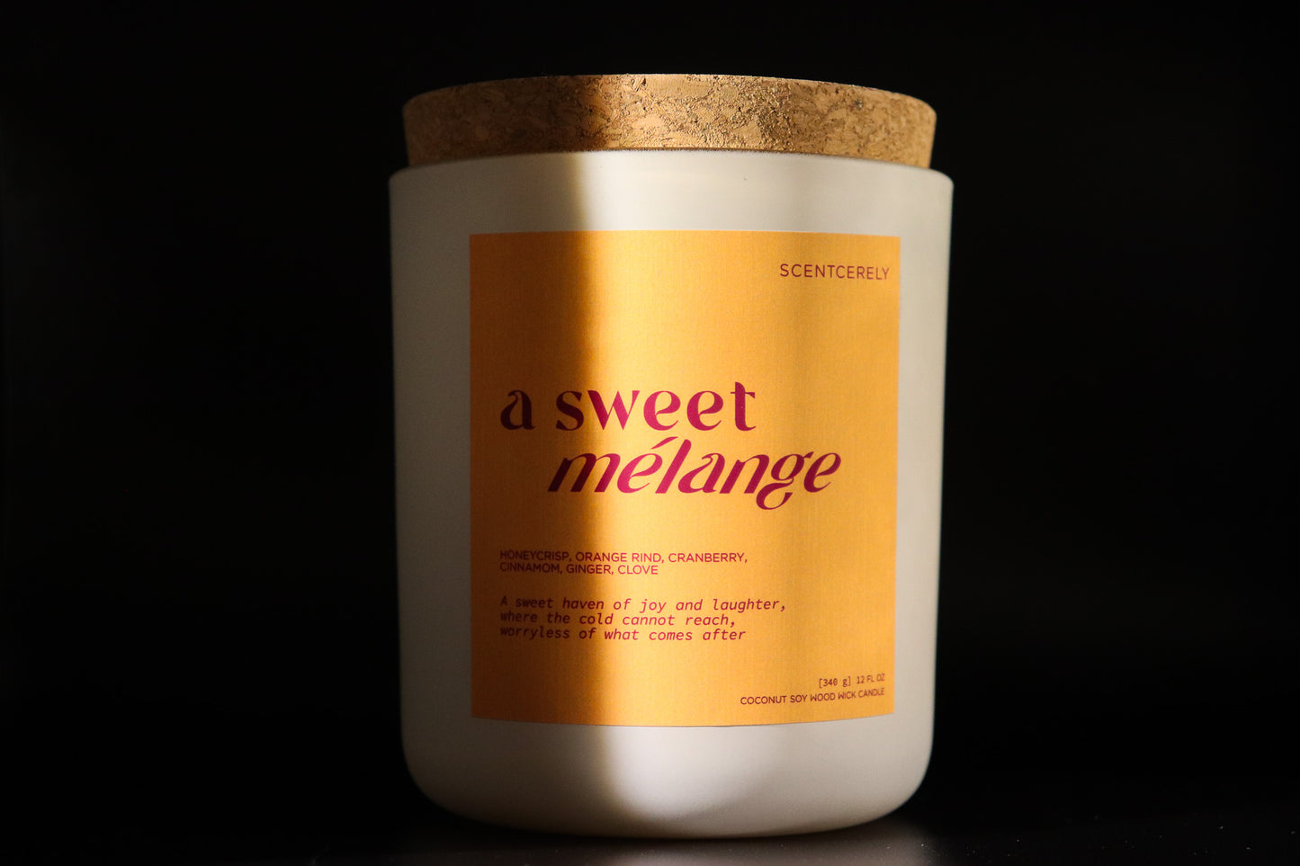 a sweet mélange wood wick candle