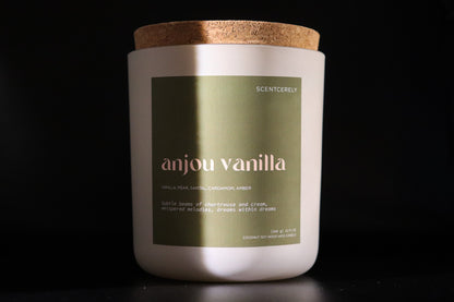 anjou vanilla wood wick candle