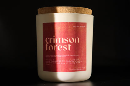 crimson forest wood wick candle