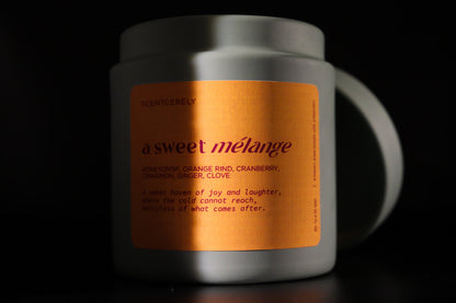 a sweet mélange wood wick candle