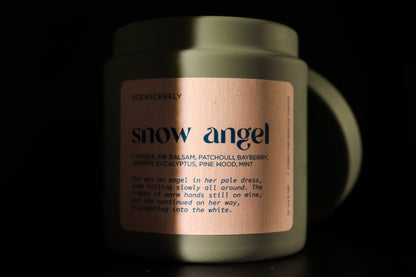 snow angel wood wick candle