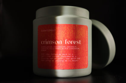 crimson forest wood wick candle