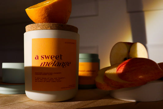 a sweet mélange wood wick candle