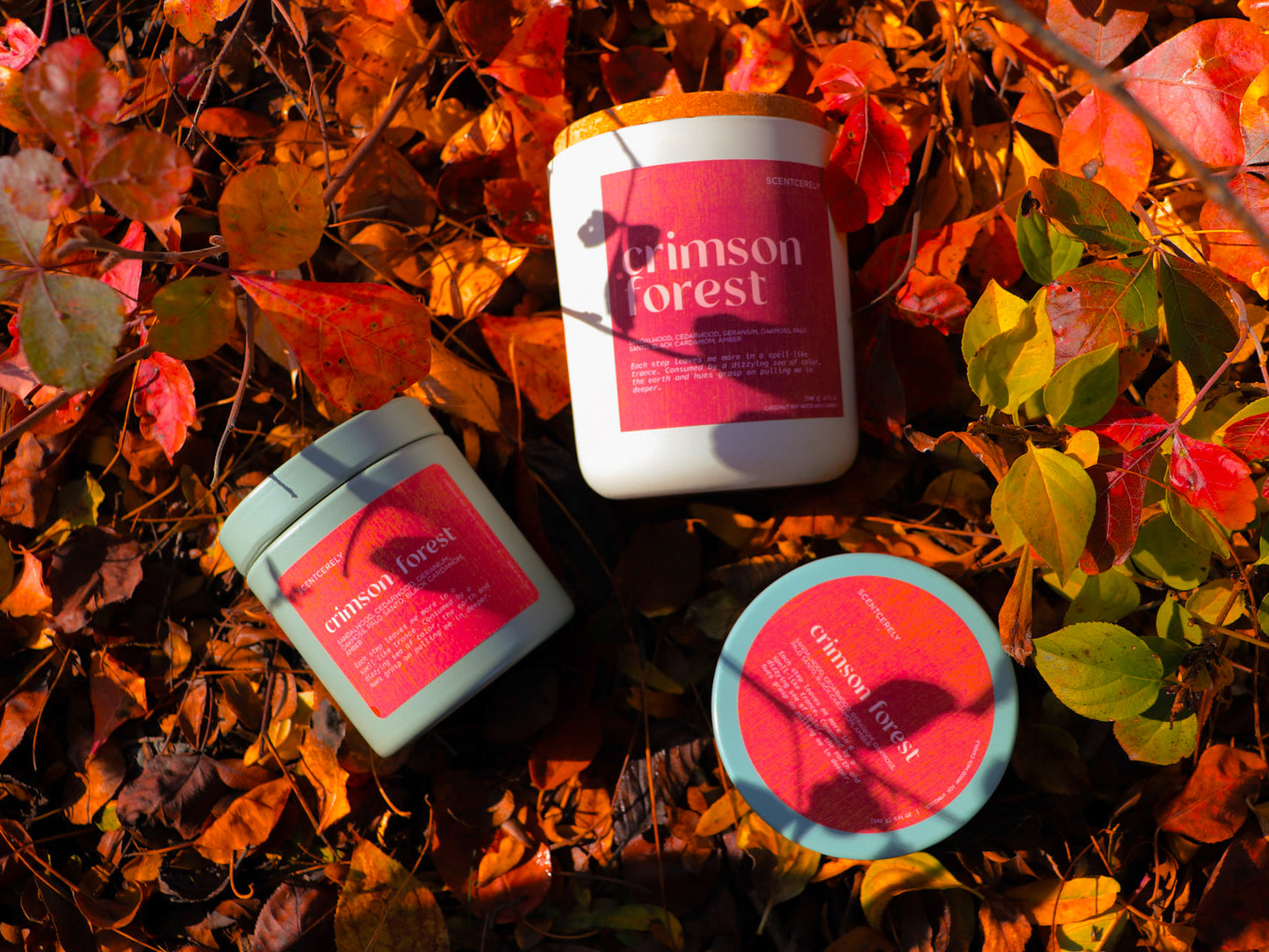 crimson forest wood wick candle