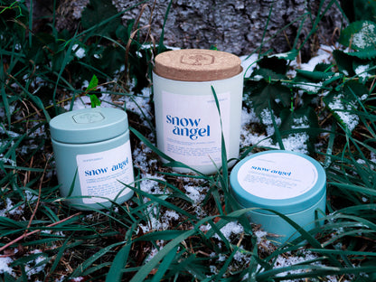 snow angel wood wick candle